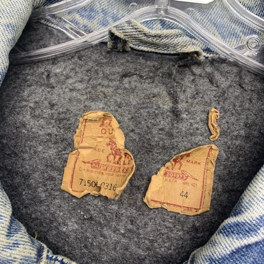 Vintage Levis Trucker Jacket Mens 44 Blanket Lined Denim 70506 0316 USA Made